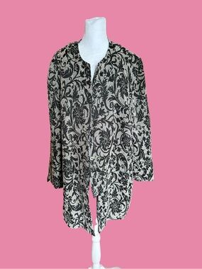 Vintage 90s True Beauty by Emme Black & Silver Textured Jacket